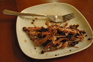 This was my bone-filled plate at the end of dinner.